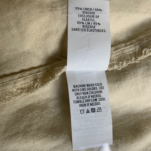 Aerie Women Babydoll Casual Linen Mini Dress in Ivory Size Large - Picture 7 of 11